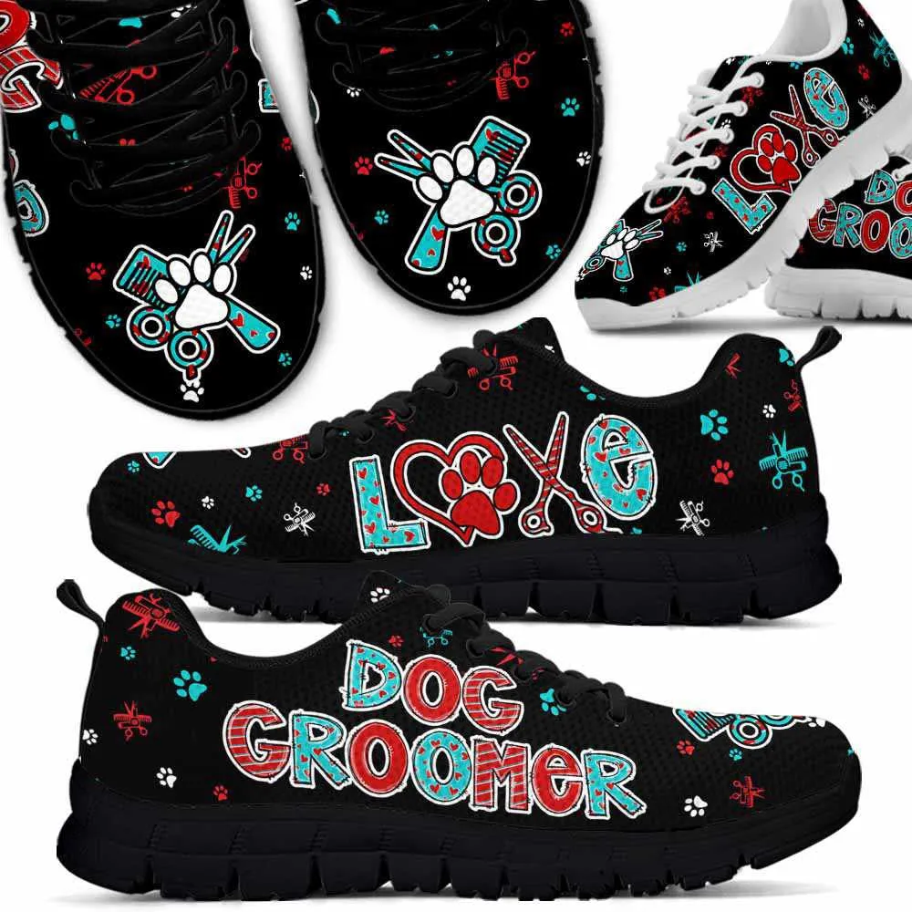 Dog Groomer Sneaker, Dog Groomer Love Candy Pattern Sneakers Shoes, Best Running Shoes, Unique Gifts For Dog Lovers