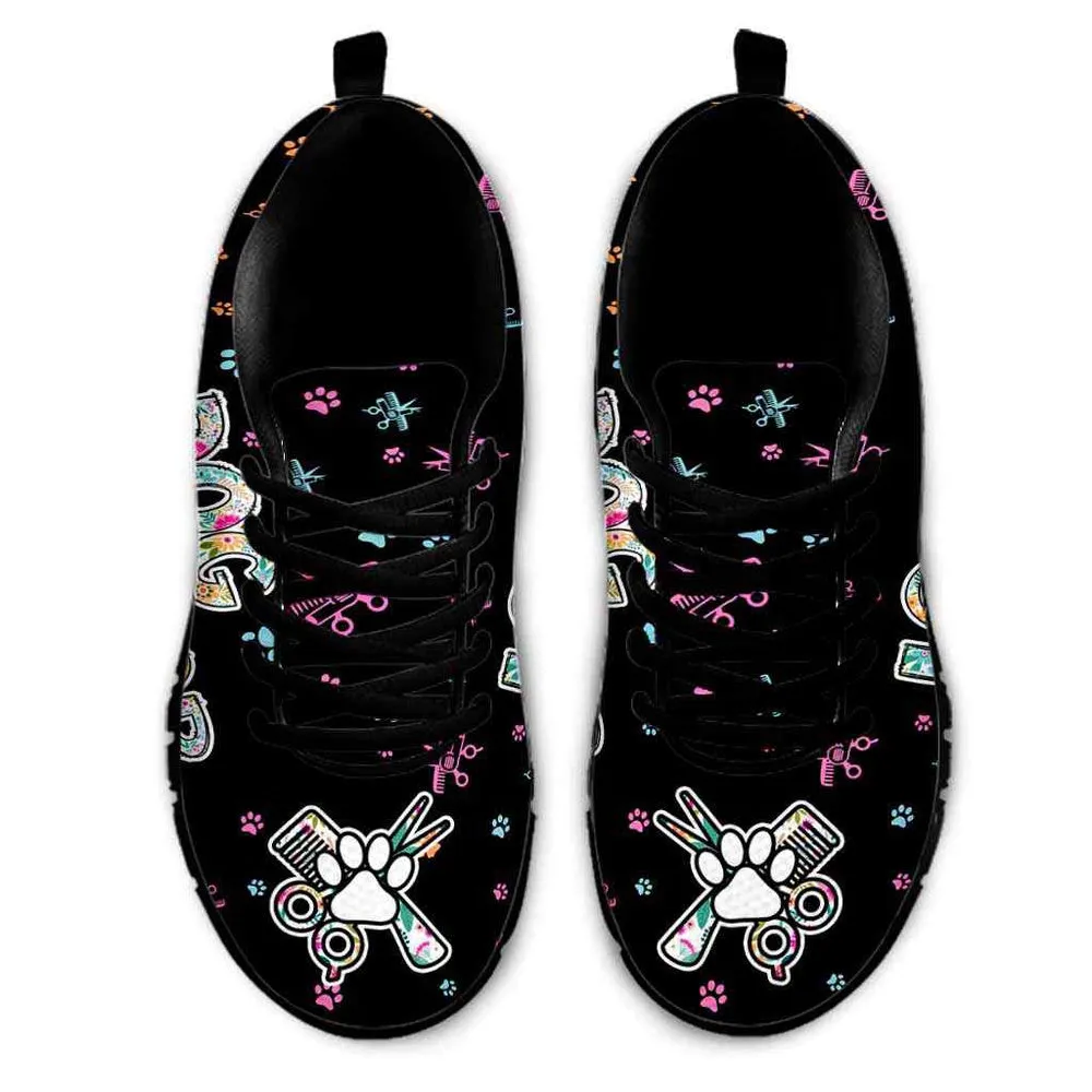 Dog Groomer Sneaker, Dog Groomer Love Cute Floral Sneakers Shoes, Best Running Shoes, Unique Gifts For Dog Lovers