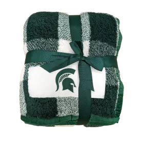 Michigan State Buffalo Check Frosty Fleece Blanket