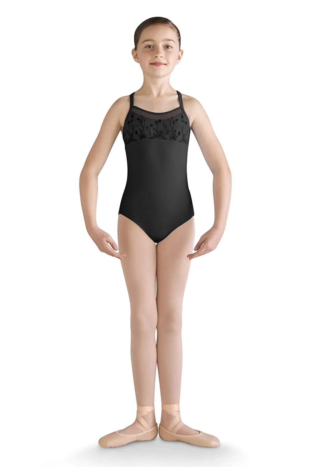 MIRELLA M1210C GIRLS MESH FRONT CAMISOLE LEOTARD