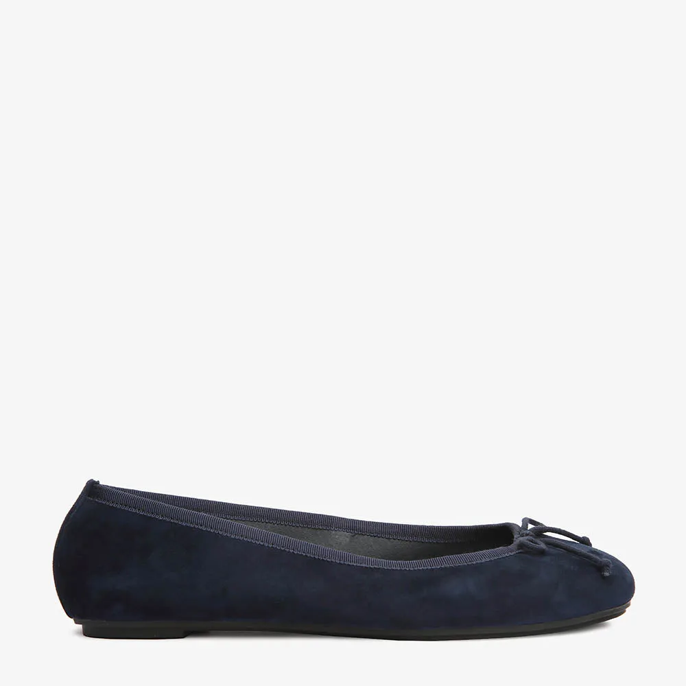 Natalie Navy Suede Ballet