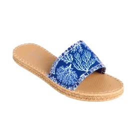 NAVY COASTAL CORAL - WOMENS CABANA SLIDE