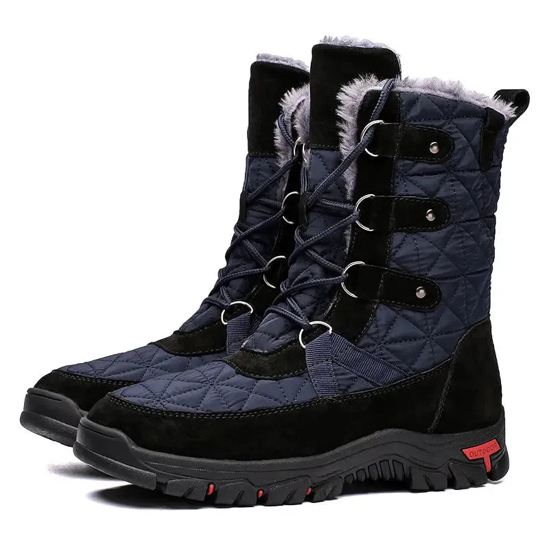 New Winter Cotton Boots Plus Size Pigskin  Cloth Waterproof Snow Boots