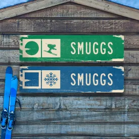 Smuggs Ski Trail Distressed Metal Sign