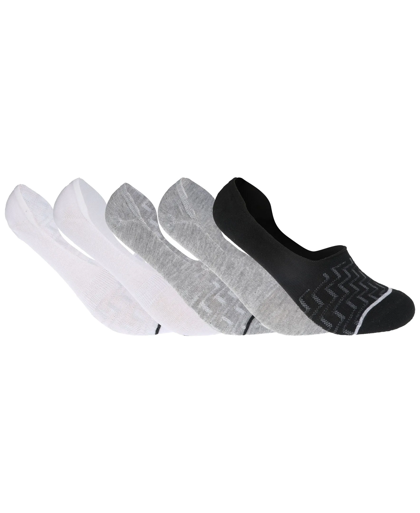 Steve Madden Men's 5 Pair's Comfy Athletic No-Show Invisible Multi Pique Foot Liner / Footies Socks