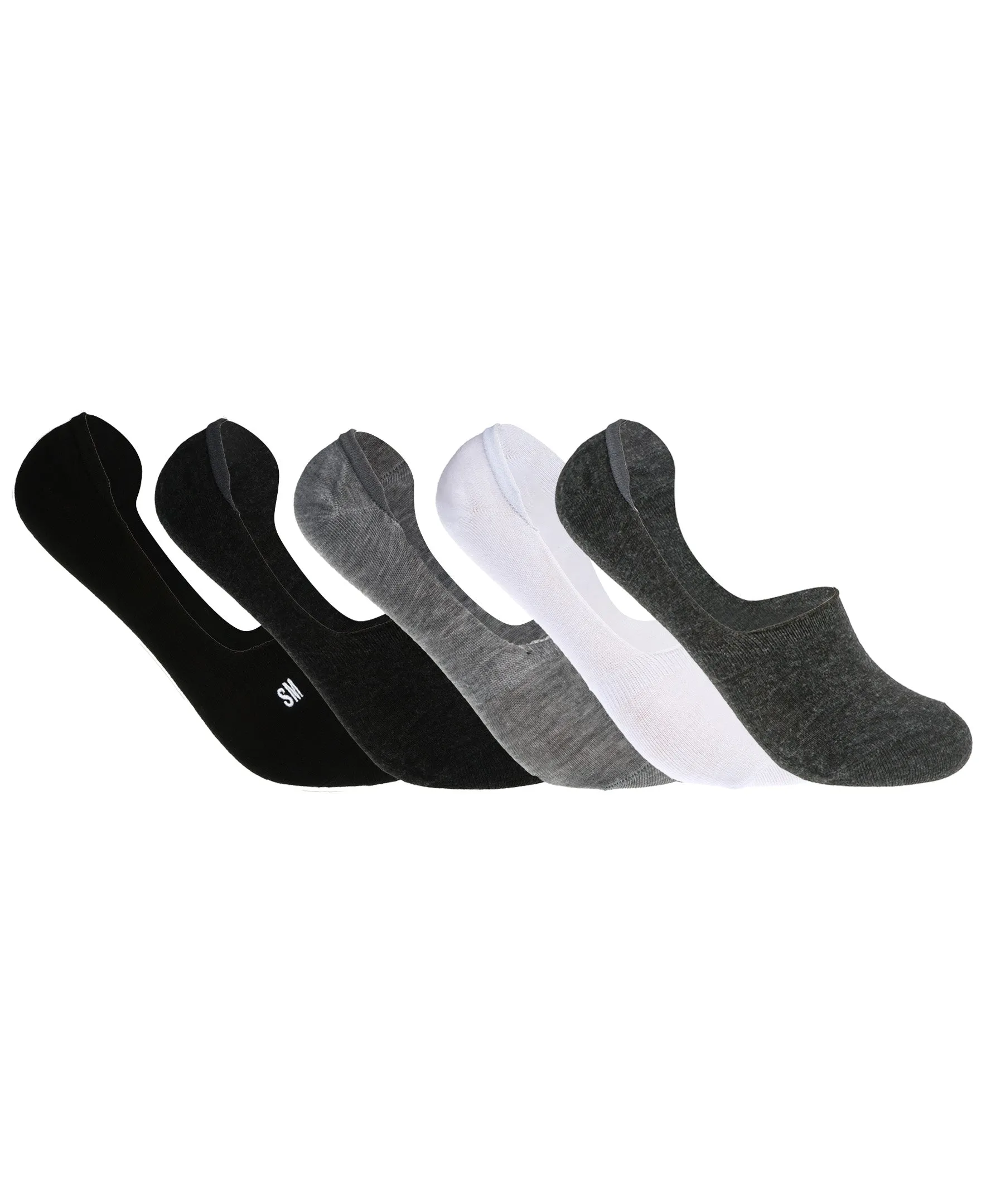 Steve Madden Men's 5 Pair's Comfy Athletic No-Show Invisible Multi Pique Foot Liner / Footies Socks