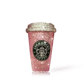 Stylish BLING Crystallized STARBUCKS Ceramic Pink Mug / Cup