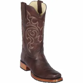 Walnut Brown Square Toe Cowboy Boots