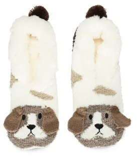 Women's Puppy Embellished Plush Lined Slipper -Small/Medium